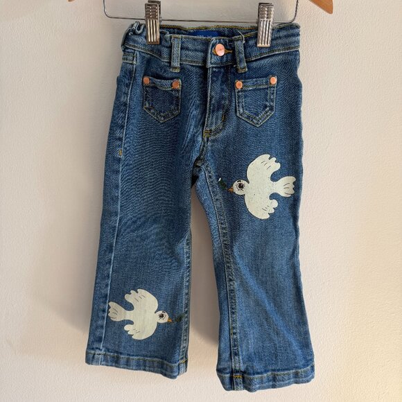 Mini Rodini x Wrangler Peace Dove Flared Denim Jeans - Picture 1 of 7